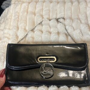 Christian Louboutin Riviera Patent Calf Leather Clutch – Black